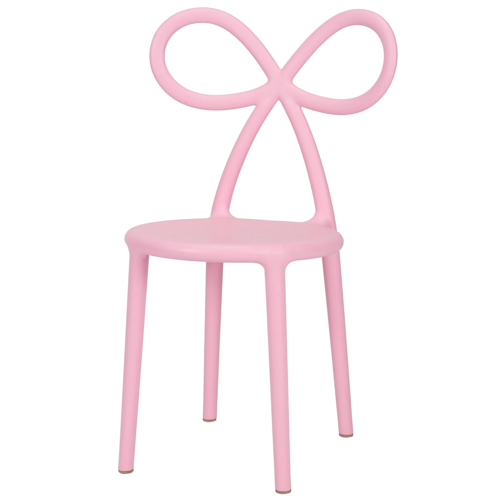 Pink Resin Kids Bow Chair with Round Seat