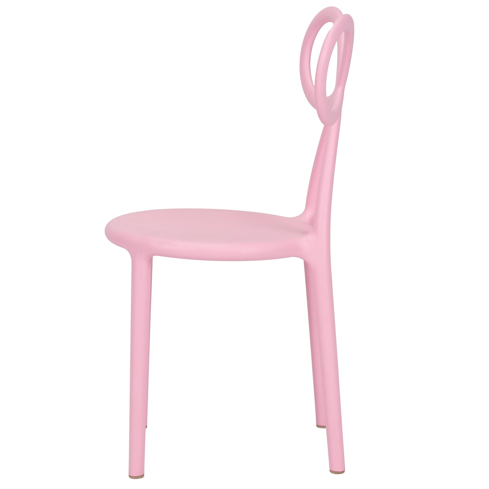 Pink Resin Kids Bow Chair with Round Seat