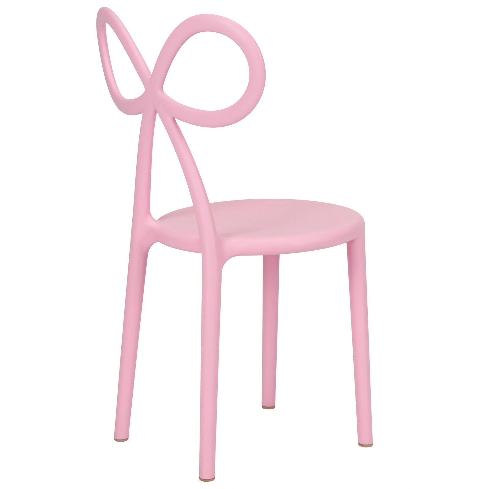 Pink Resin Kids Bow Chair with Round Seat