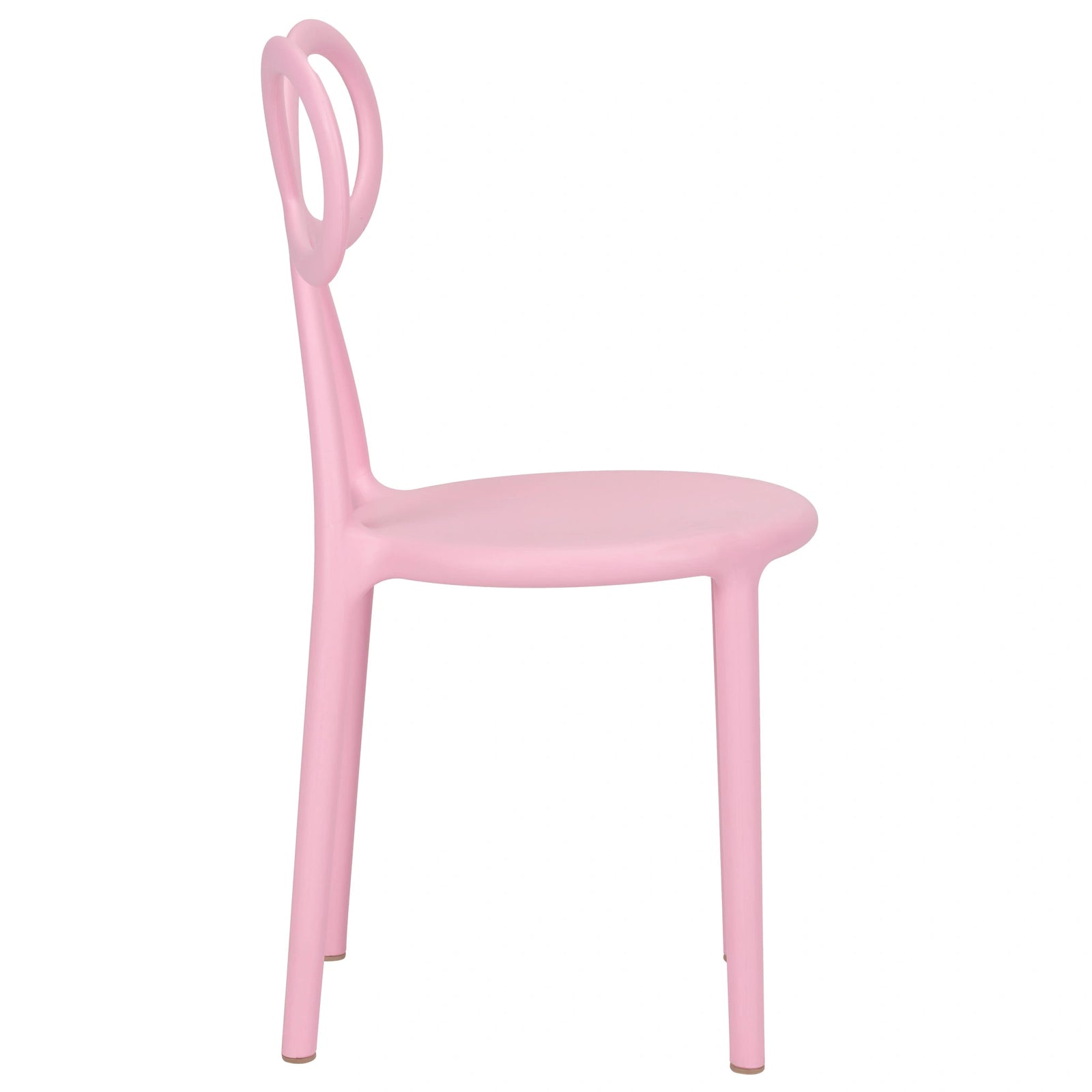 Pink Resin Kids Bow Chair with Round Seat