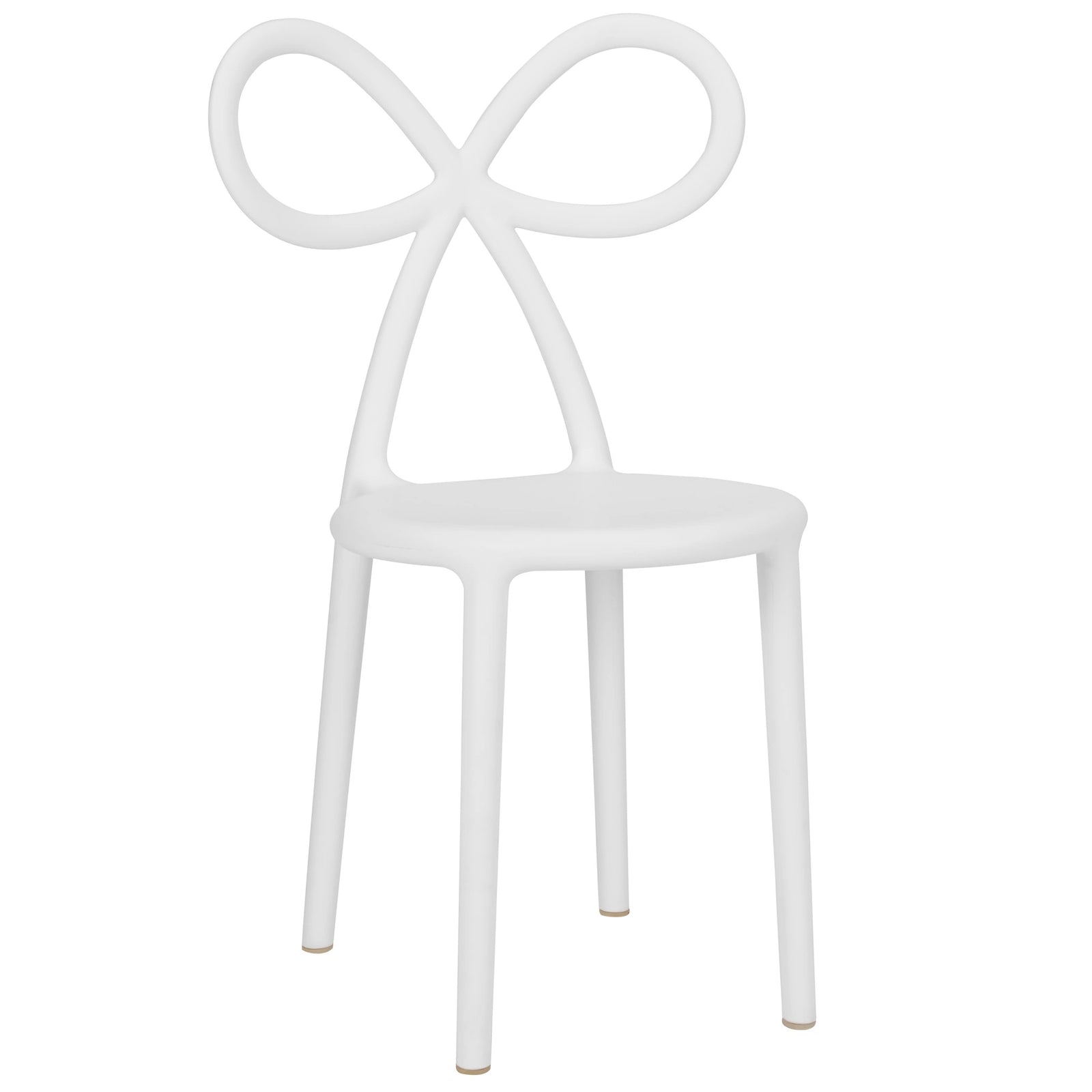 White Resin Kids Bow Chair with Round Seat