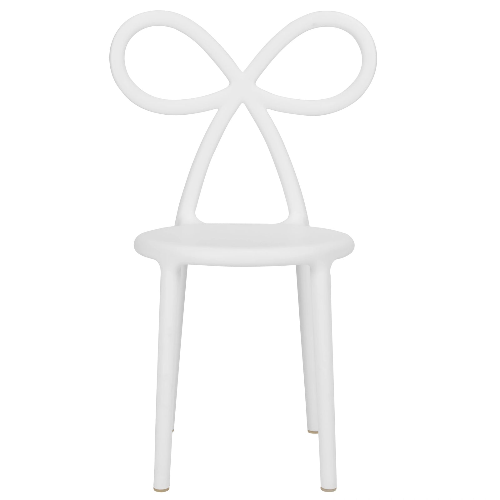 White Resin Kids Bow Chair with Round Seat