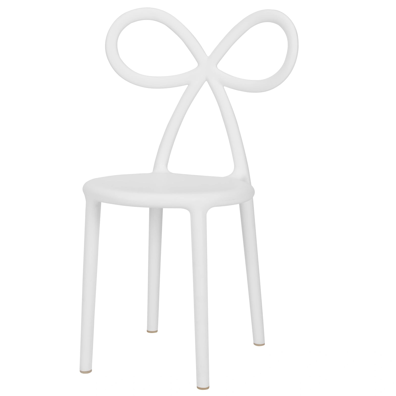 White Resin Kids Bow Chair with Round Seat