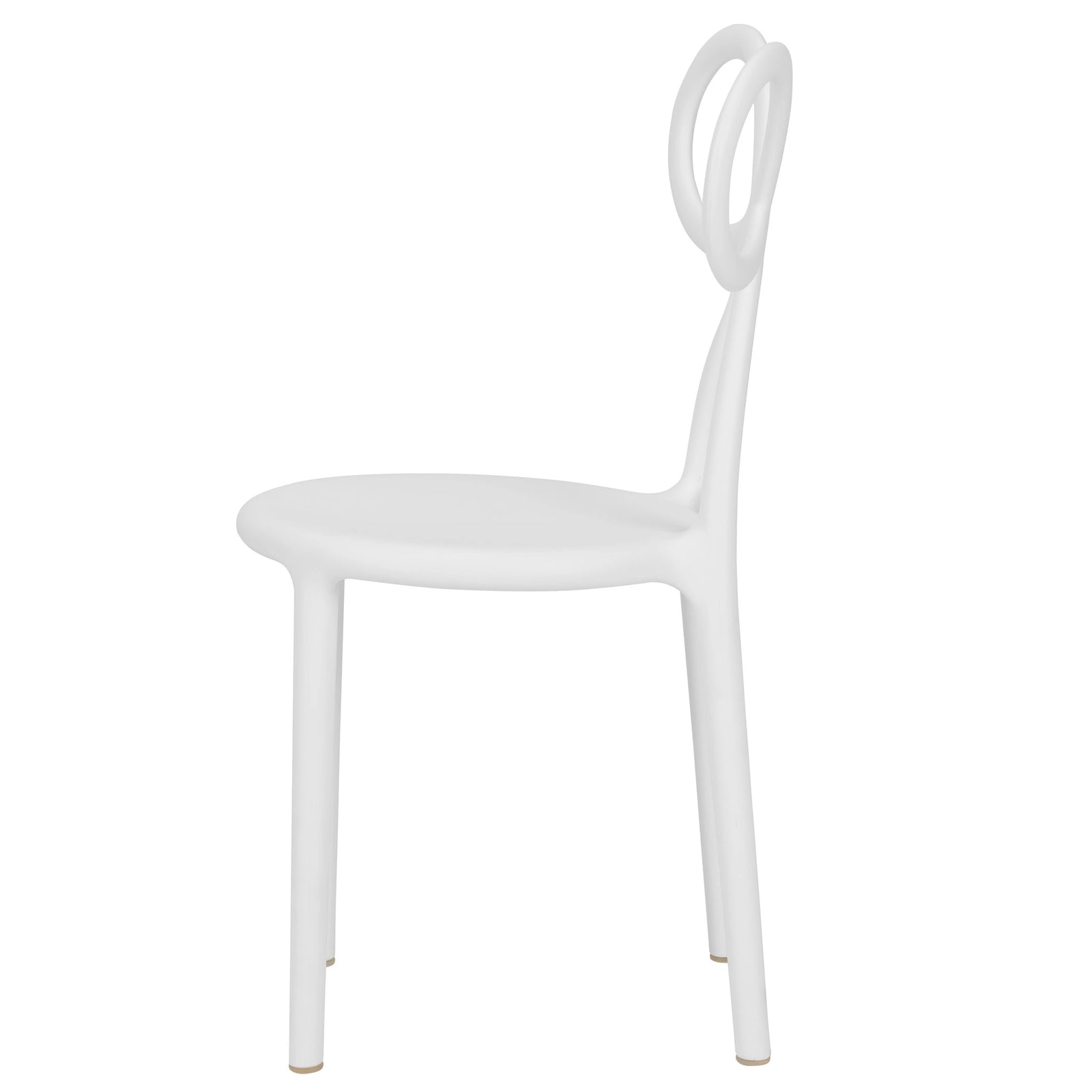 White Resin Kids Bow Chair with Round Seat