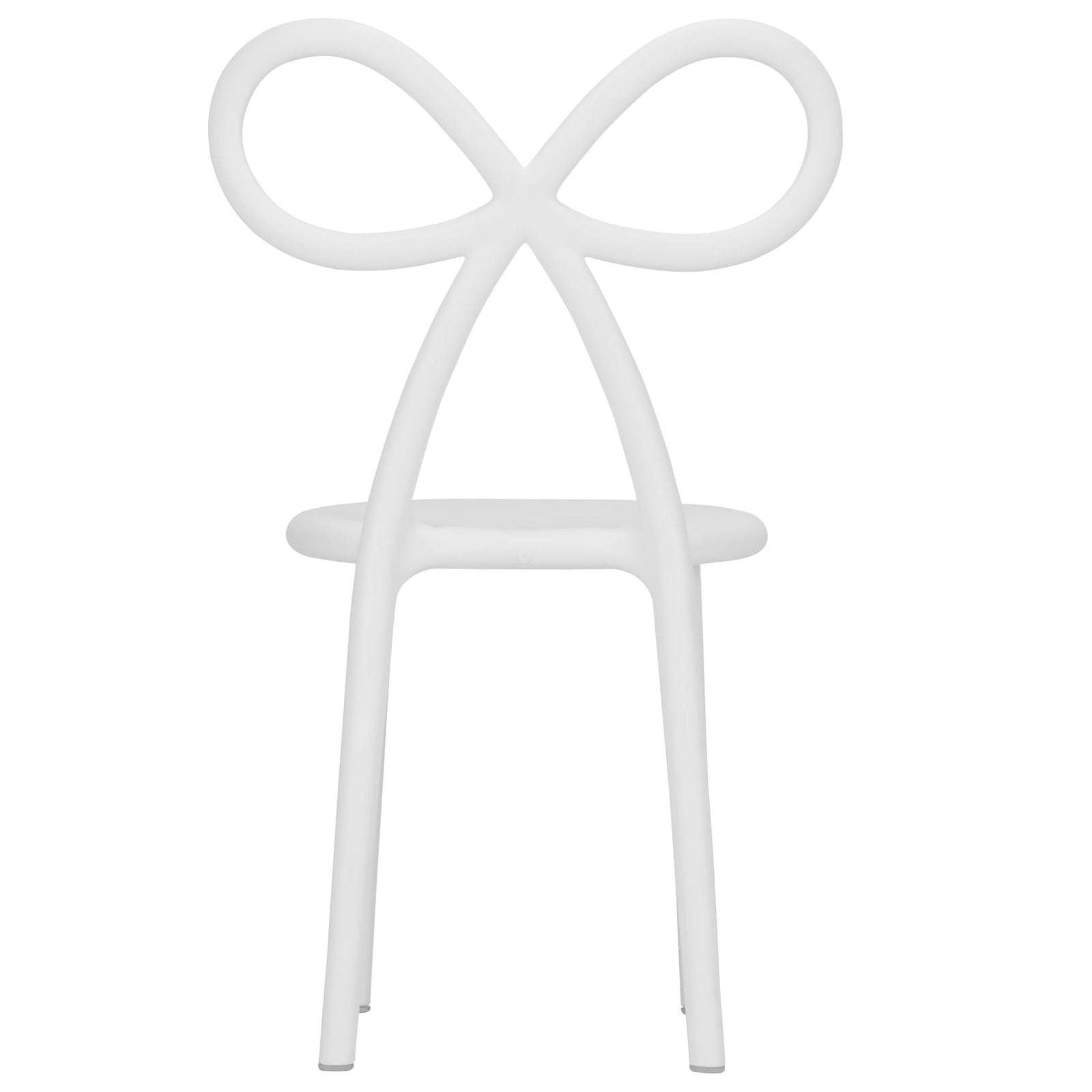 White Resin Kids Bow Chair with Round Seat