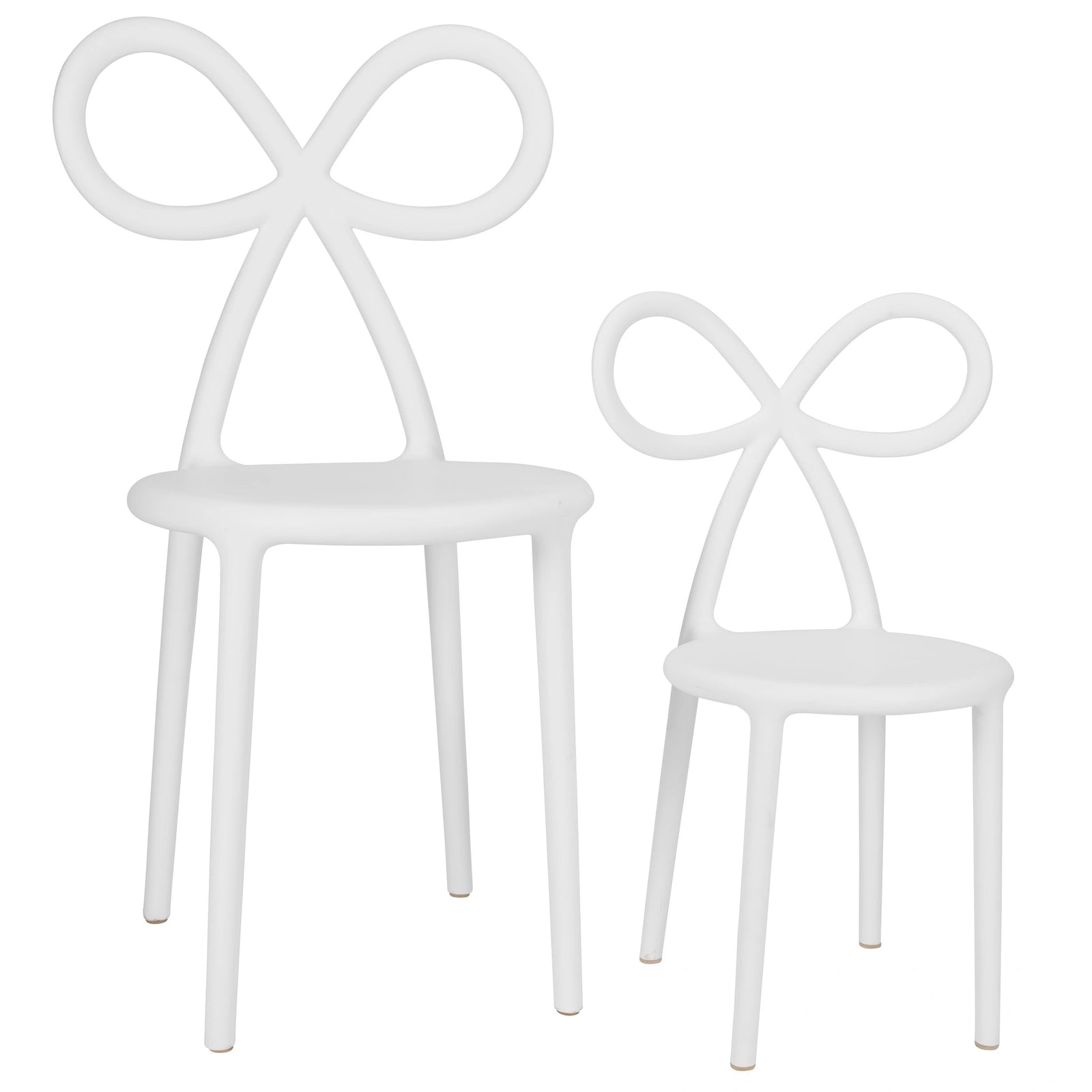 White Resin Kids Bow Chair with Round Seat