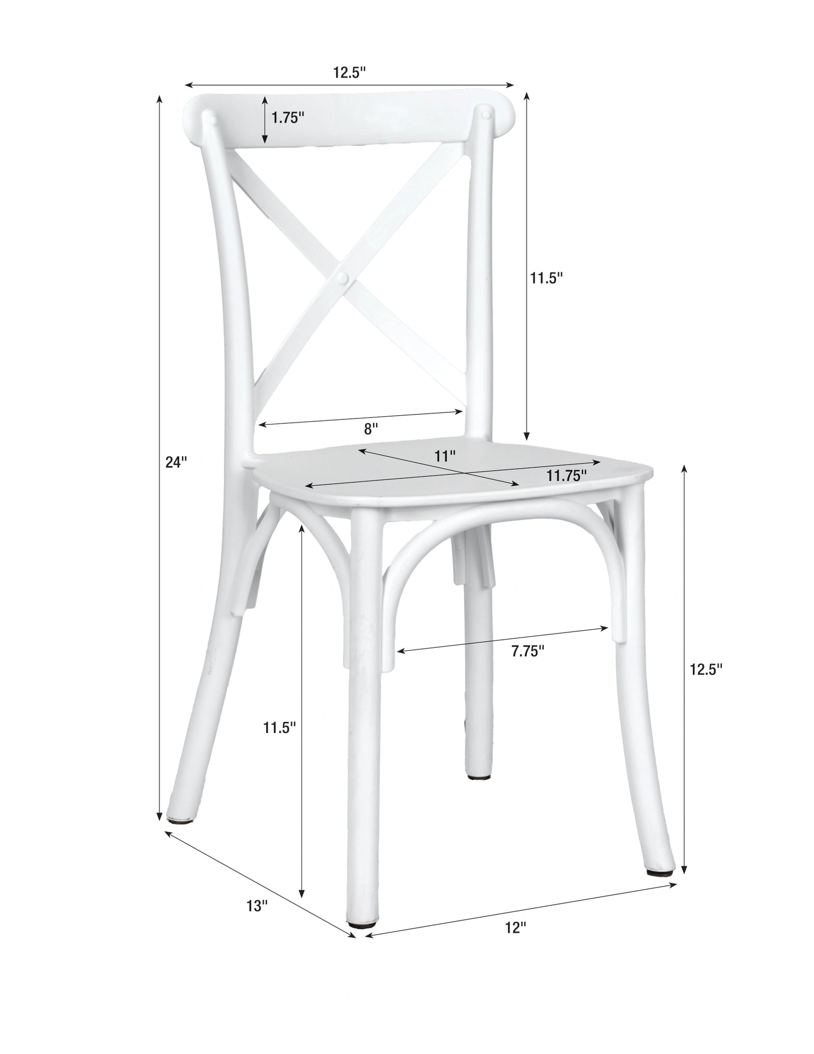 Kids White ToughResin™ Cross Back Chair