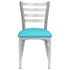 Chivari Ladder Back Restaurant Chair with Silver Frame and Light Blue Vinyl Seat CLMSVLBL-ZF-KT