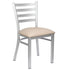 Chivari Ladder Back Restaurant Chair with Silver Frame and Light Gray Vinyl Seat CLMSVLGY-ZF-KT