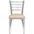 Chivari Ladder Back Restaurant Chair with Silver Frame and Light Gray Vinyl Seat CLMSVLGY-ZF-KT