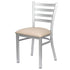 Chivari Ladder Back Restaurant Chair with Silver Frame and Light Gray Vinyl Seat CLMSVLGY-ZF-KT