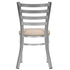 Chivari Ladder Back Restaurant Chair with Silver Frame and Light Gray Vinyl Seat CLMSVLGY-ZF-KT