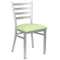 Chivari Ladder Back Restaurant Chair with Silver Frame and Light Green Vinyl Seat CLMSVLGR-ZF-KT