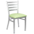 Chivari Ladder Back Restaurant Chair with Silver Frame and Light Green Vinyl Seat CLMSVLGR-ZF-KT