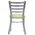 Chivari Ladder Back Restaurant Chair with Silver Frame and Light Green Vinyl Seat CLMSVLGR-ZF-KT
