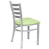 Chivari Ladder Back Restaurant Chair with Silver Frame and Light Green Vinyl Seat CLMSVLGR-ZF-KT