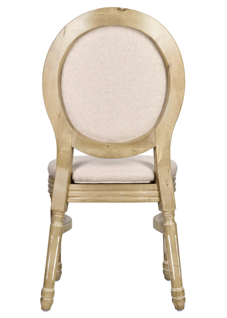 Louis Pop Wood – Fabric Back & Seat, Color: Antique Distressed by Chivari CLPWANTIQ-ZG-T