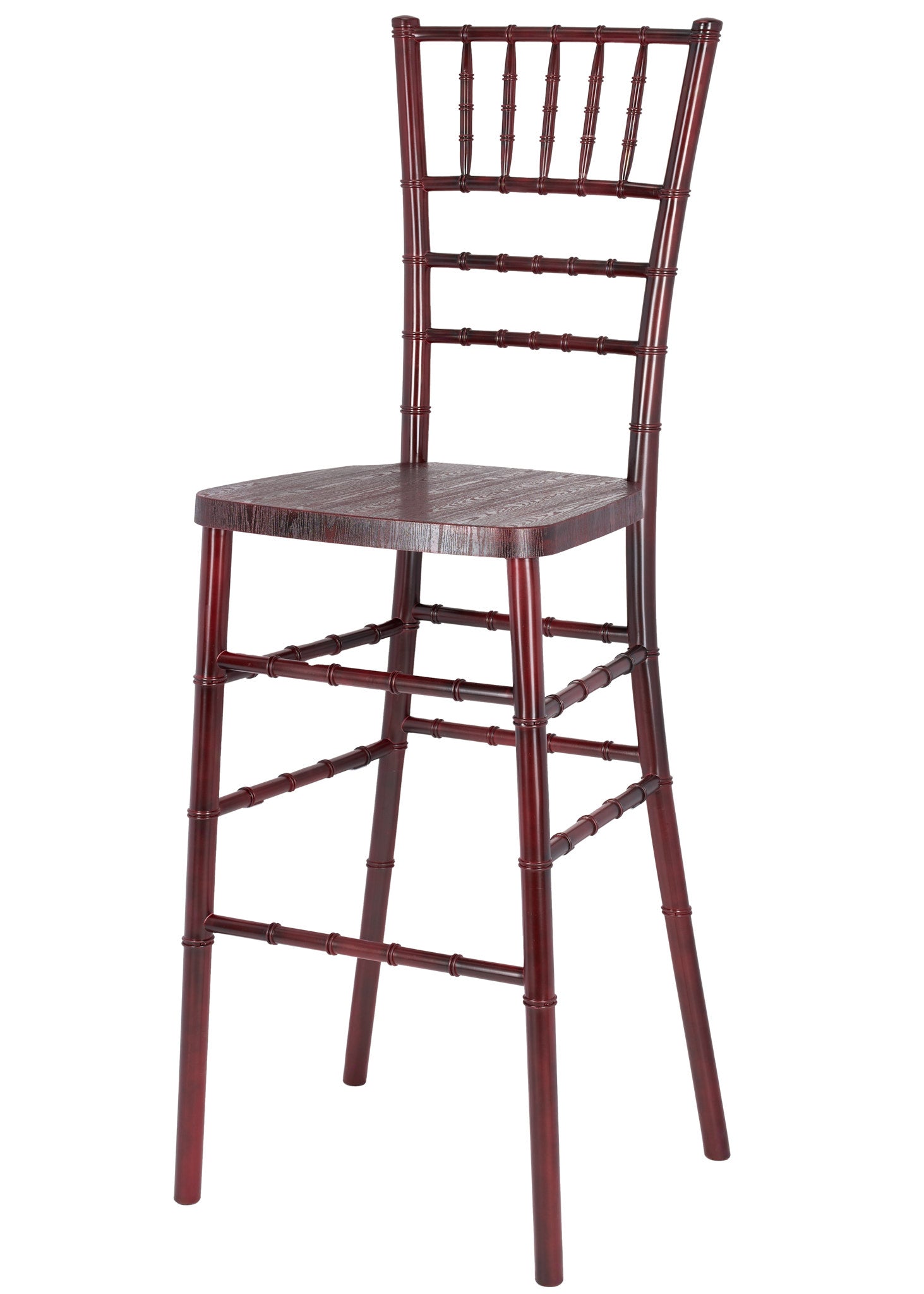 Mahogany WoodGrain™ Resin Steel Skeleton™ Chiavari Barstool