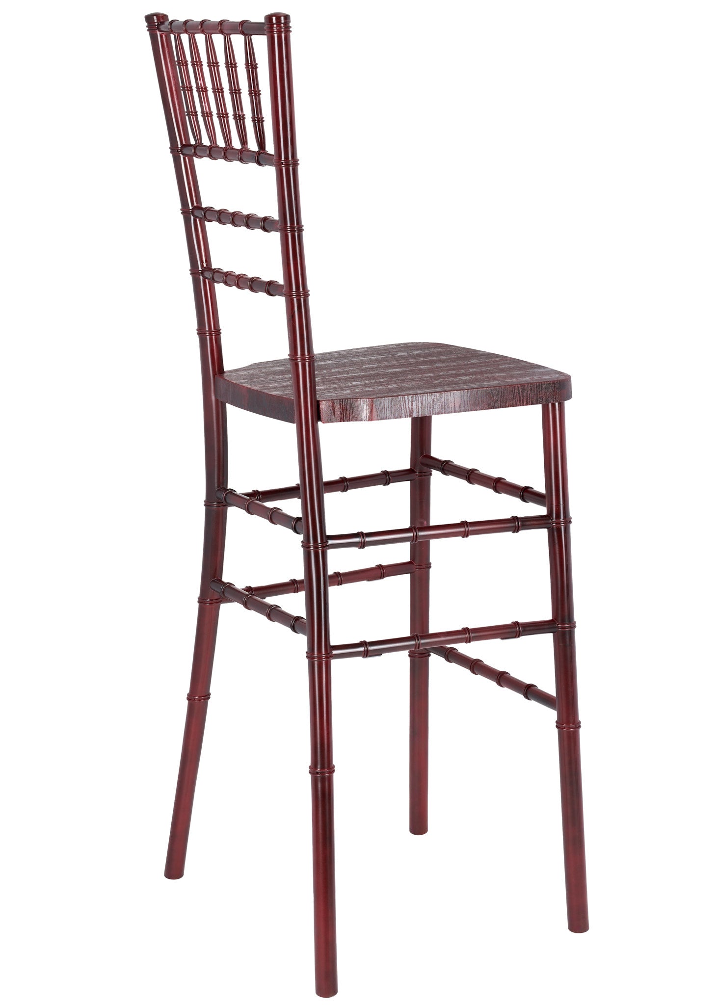 Mahogany WoodGrain™ Resin Steel Skeleton™ Chiavari Barstool