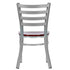 Chivari Ladder Back Restaurant Chair with Silver Frame and Mahogany Wood Seat CLMSWMW-ZF-KT