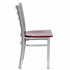 Chivari Ladder Back Restaurant Chair with Silver Frame and Mahogany Wood Seat CLMSWMW-ZF-KT