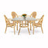 Toulouse Beige and Maroon French Bistro Set Includes 48" x 36" Square Table and 4 Chairs with Arms FBK-SQ-BM-AWM4-AX