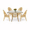 Toulouse Beige and Maroon French Bistro Set Includes 48" x 36" Square Table and 4 Chairs FBK-SQ-BM-WM4-AX