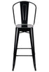 Matte Black 50% Hi Gloss Steelix Tolix Style Metal Barstool with Back – Some Assembly Required BTBMBM-AX-T