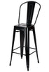 Matte Black 50% Hi Gloss Steelix Tolix Style Metal Barstool with Back – Some Assembly Required BTBMBM-AX-T