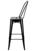 Matte Black 50% Hi Gloss Steelix Tolix Style Metal Barstool with Back – Some Assembly Required BTBMBM-AX-T