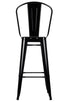 Matte Black 50% Hi Gloss Steelix Tolix Style Metal Barstool with Back – Some Assembly Required BTBMBM-AX-T