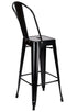 Matte Black 50% Hi Gloss Steelix Tolix Style Metal Barstool with Back – Some Assembly Required BTBMBM-AX-T