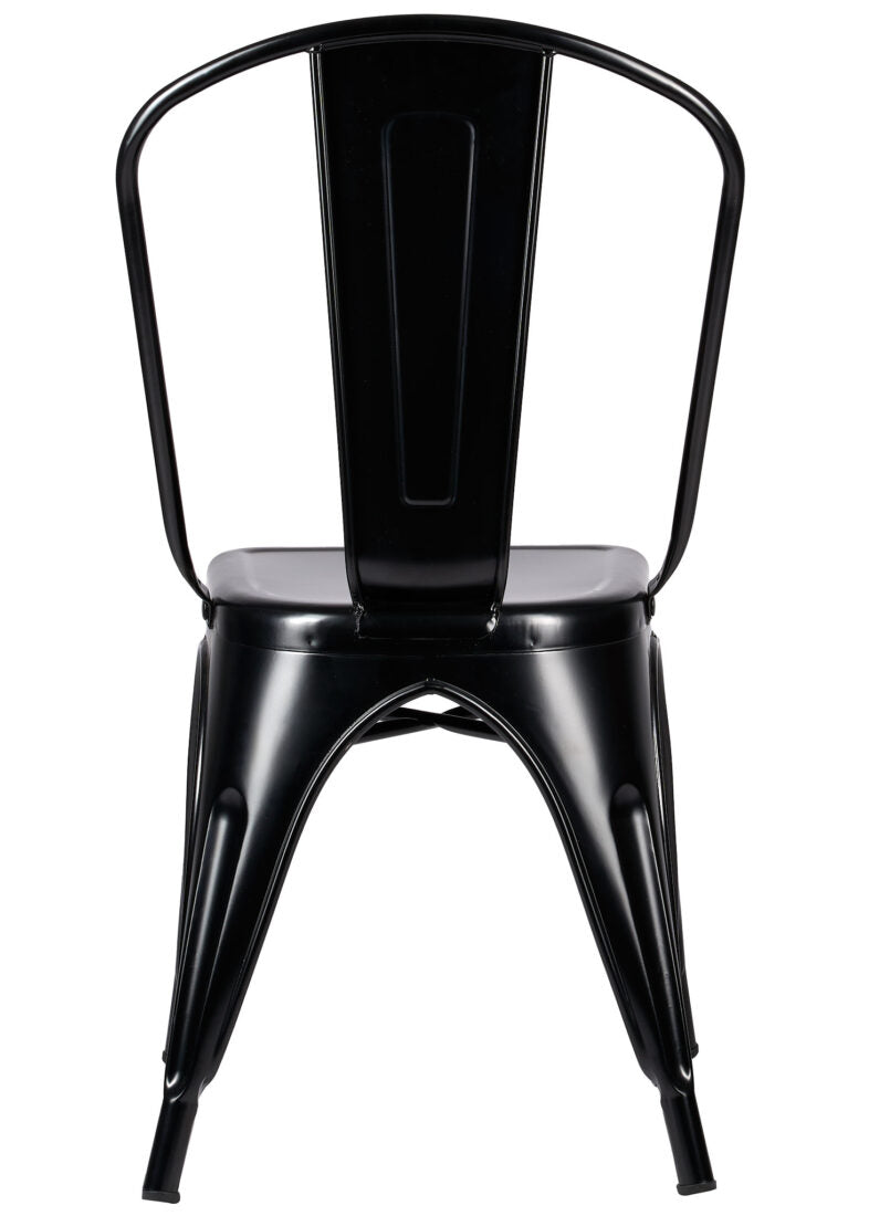 Matte Black 50% Hi Gloss Steelix Tolix Style Metal Restaurant Chair – Ships Fully Assembled CTMBM-AX-T