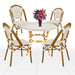 Toulouse White and Beige French Bistro Set Includes 40" Table and 4 Chairs FBK-WB-WB4-AX