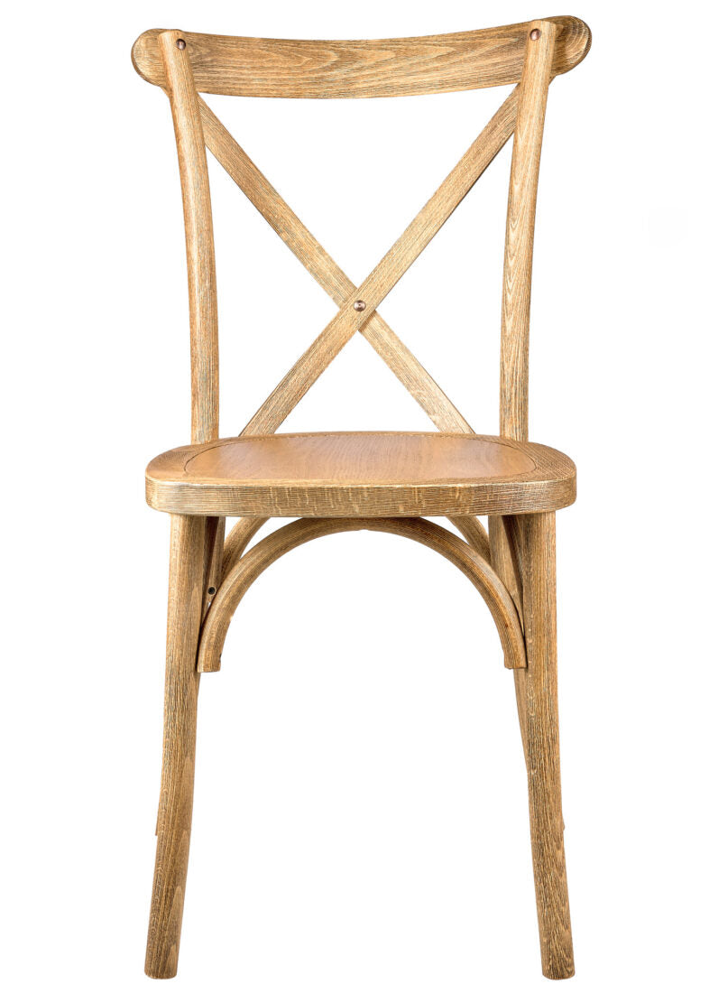 Natural ToughWood Cross Back Chair by Chivari CXWN-AX-T