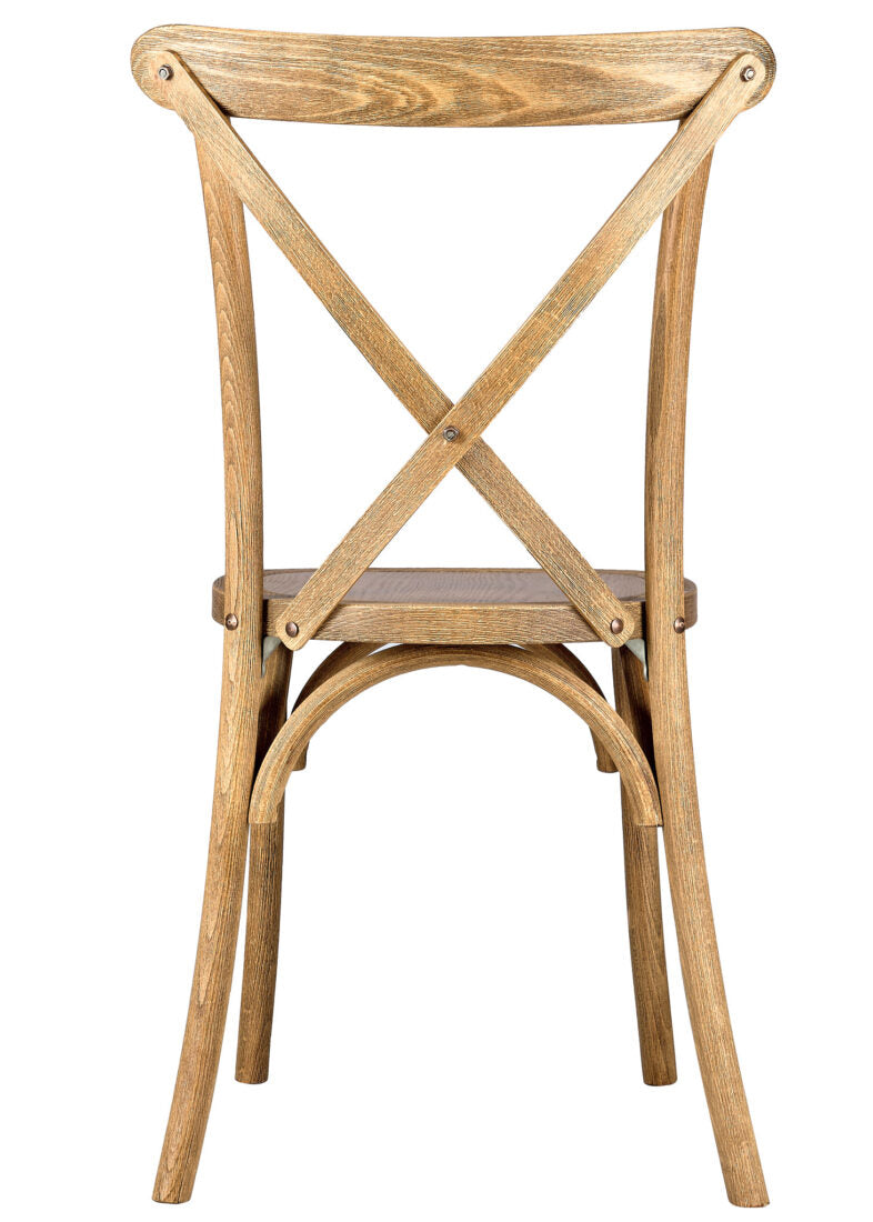 Natural ToughWood Cross Back Chair by Chivari CXWN-AX-T