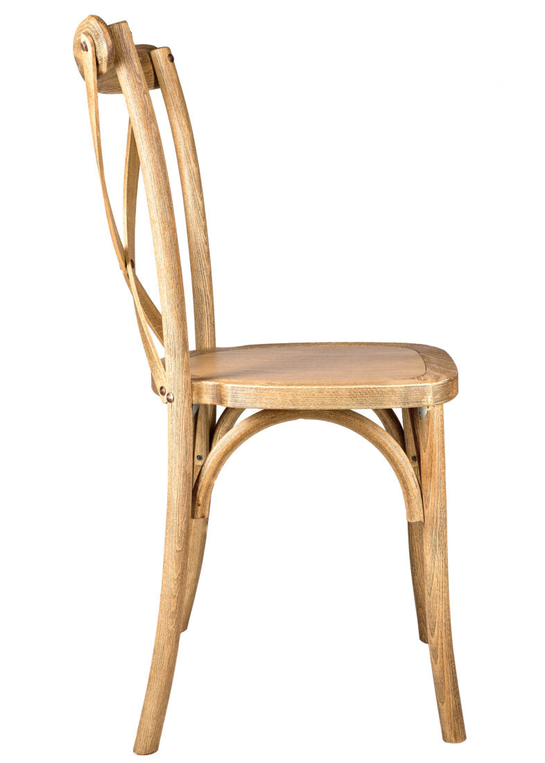 Natural ToughWood Cross Back Chair by Chivari CXWN-AX-T