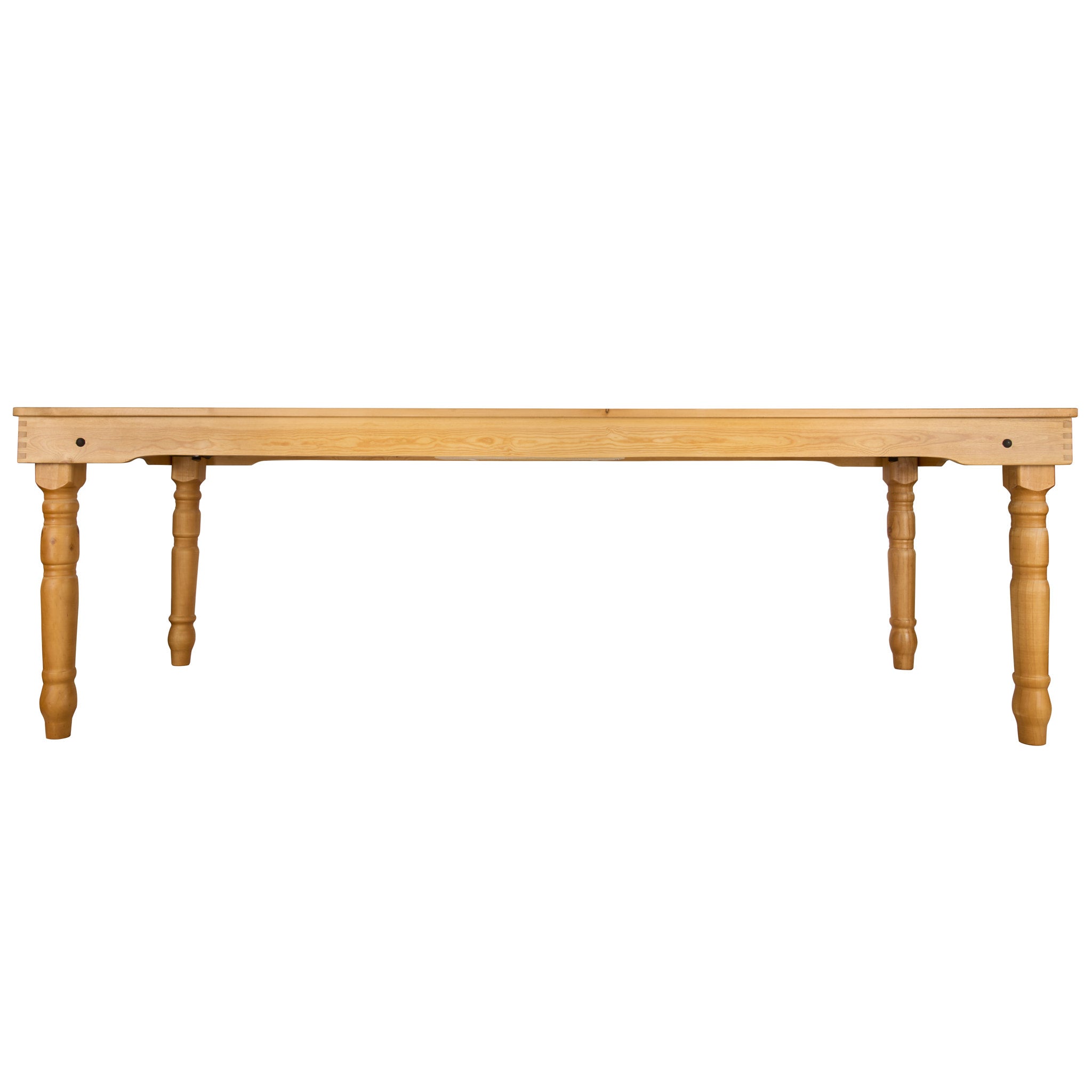 Natural 8 Foot (96″ x 40″) Farm Table, Rectangle, Thin Fluted Leg