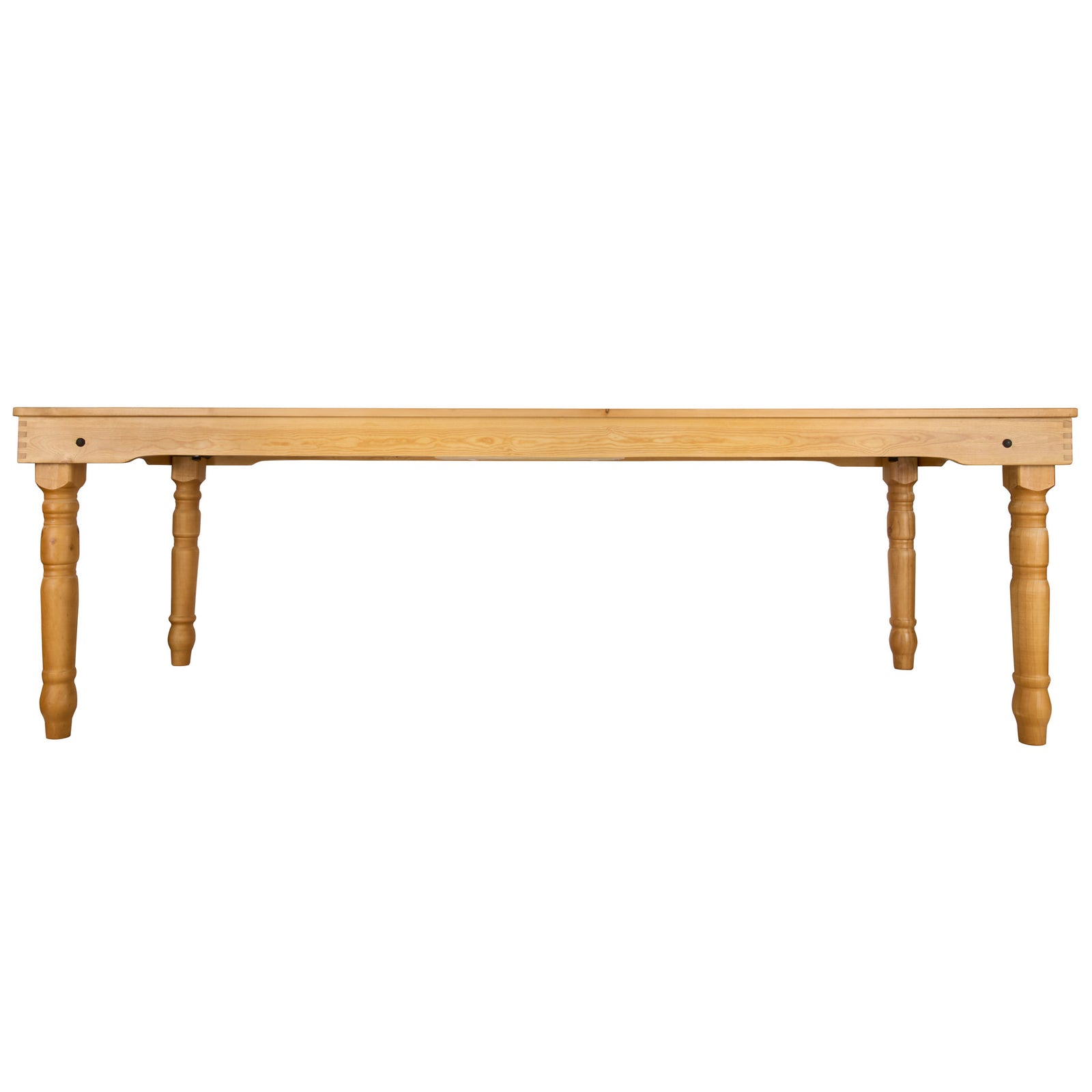 Natural 8 Foot (96″ x 40″) Farm Table, Rectangle, Thin Fluted Leg