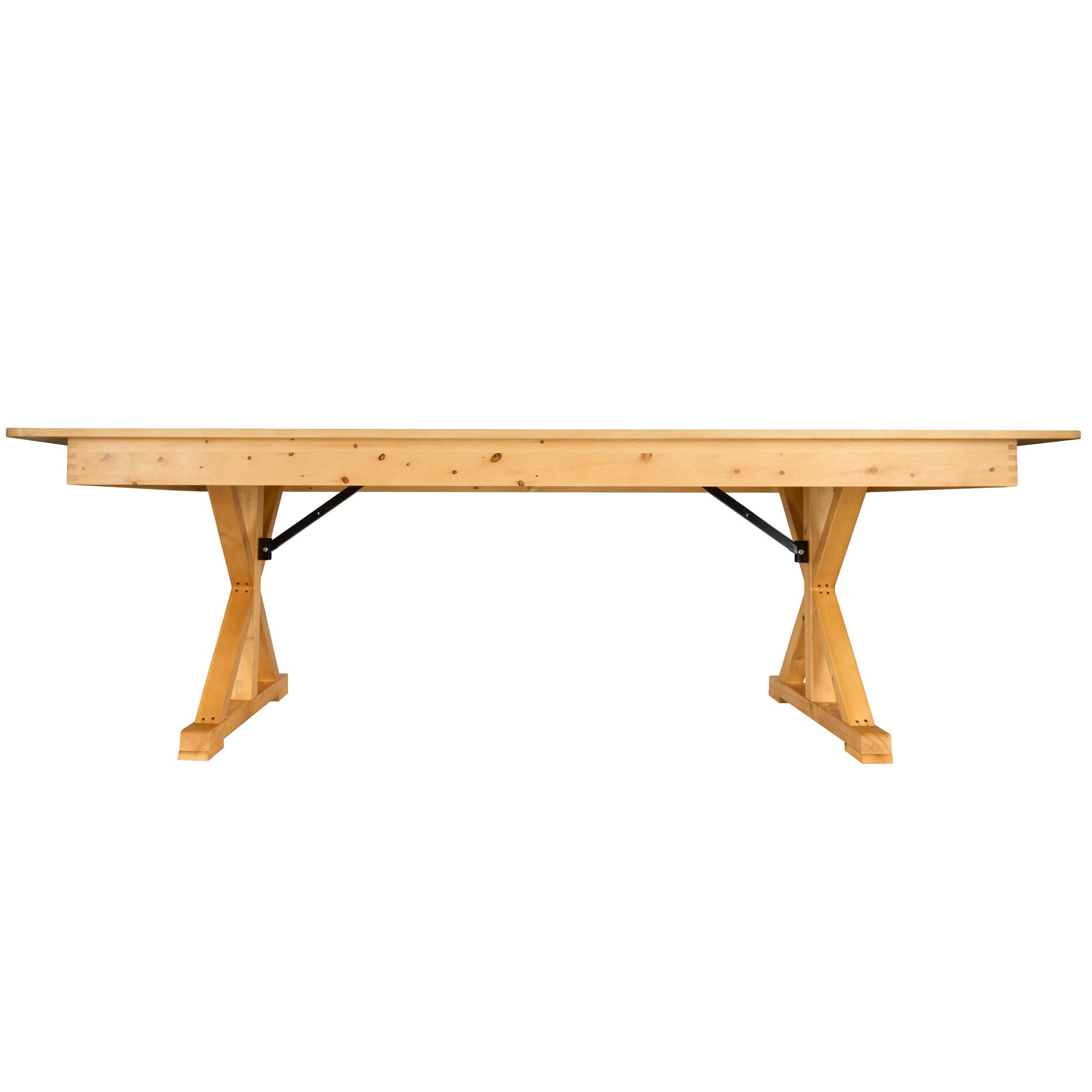 Natural  8 Foot (96″ x 40″) X Leg Rectangle Wood Farmhouse Table