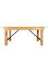 6 Foot (72" x 40") Natural Straight Leg Rectangle Wood Farmhouse Table