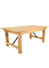 6 Foot (72" x 40") Natural Straight Leg Rectangle Wood Farmhouse Table