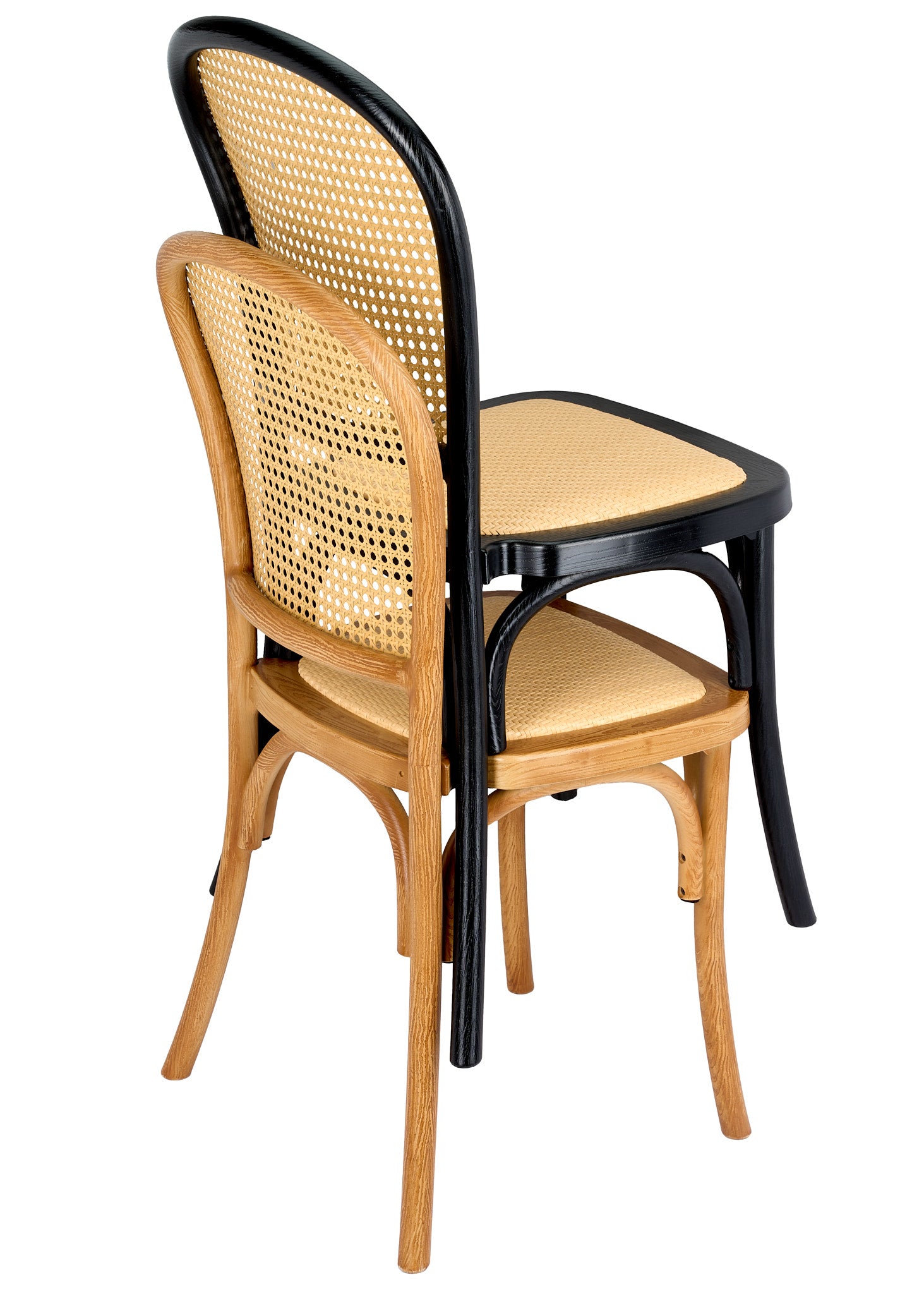 Black Resin Bent Cane Chair