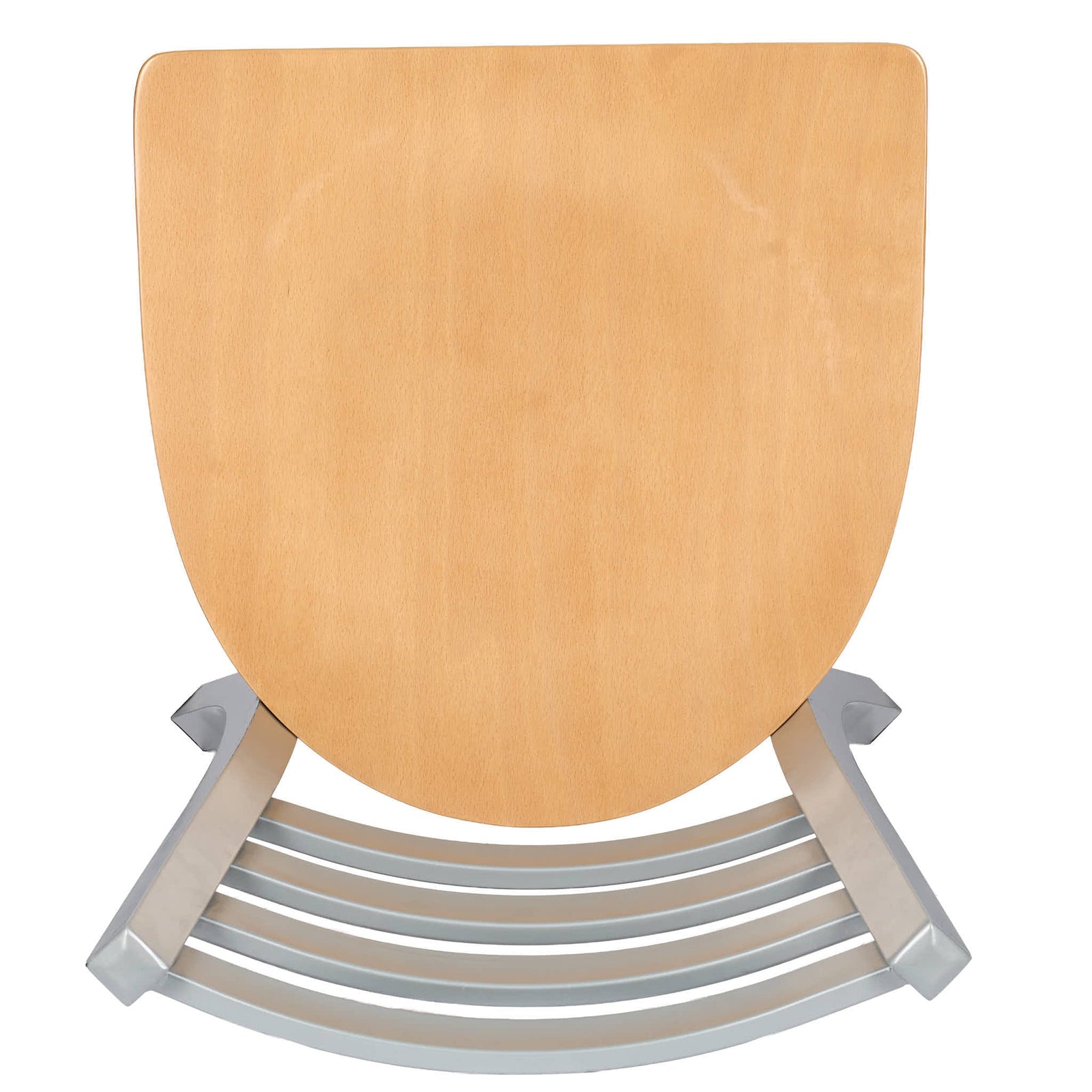Chivari Ladder Back Restaurant Chair with Silver Frame and Natural Wood Seat CLMSWNW-ZF-KT