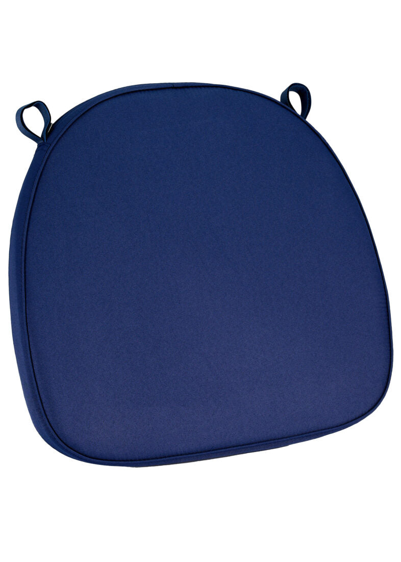 Navy Blue Velcro Strap 2” Thick Cushion for Standard Cross Back Style Seat