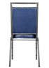 Navy Blue Vinyl on Silver Vein Steel Frame Square Back Banquet Chair by Chivari CQSVBLU-ZF-T