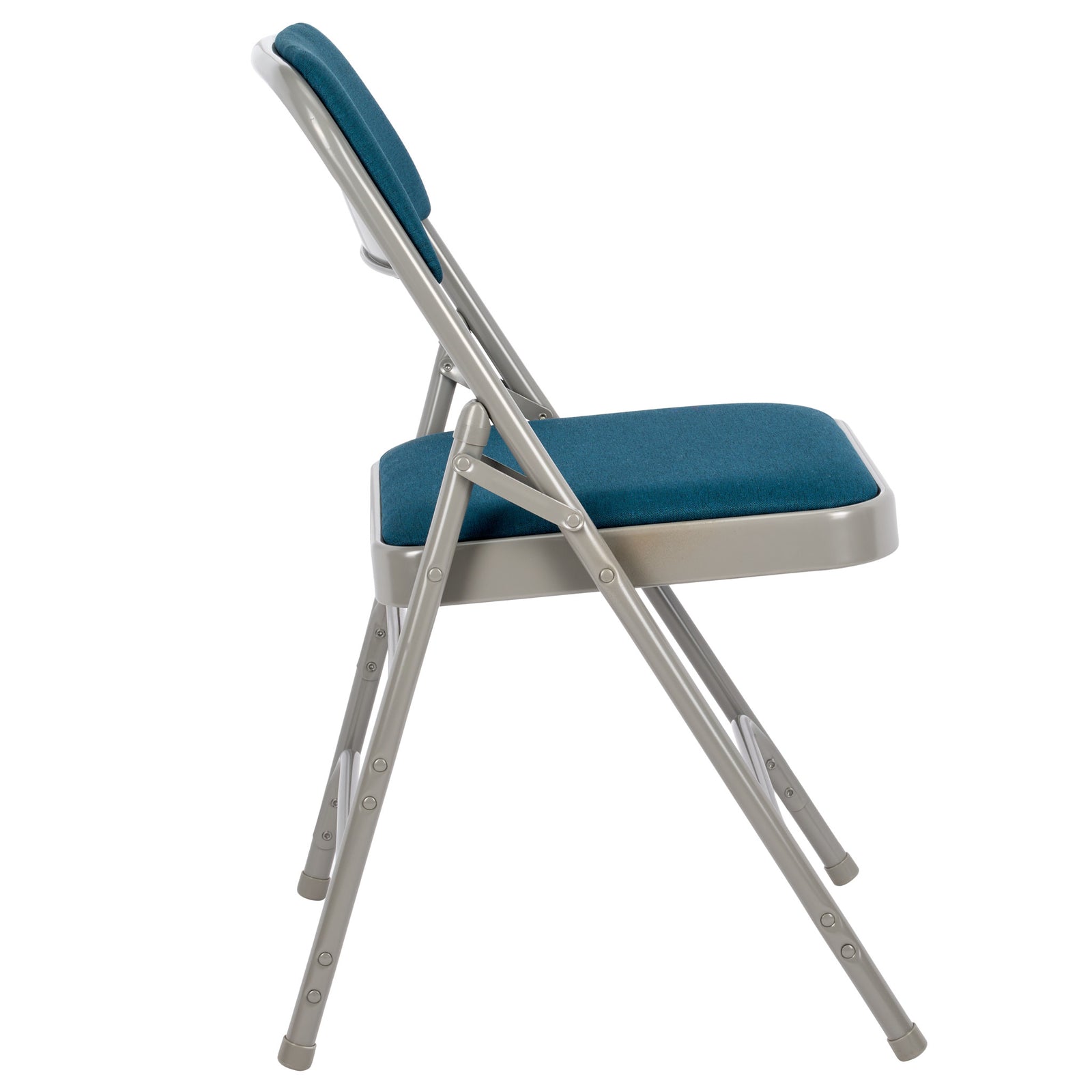 Navy Blue Metal Folding Chair with Blue Fabric Cushion (Per Chair Price Shown – Sold only in Quantities of 4)