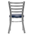 Chivari Ladder Back Restaurant Chair with Silver Frame and Navy Blue Vinyl Seat CLMSVNB-ZF-KT