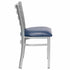Chivari Ladder Back Restaurant Chair with Silver Frame and Navy Blue Vinyl Seat CLMSVNB-ZF-KT