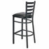 Chivari Ladder Back Bar Stool with Black Frame and Black Vinyl Seat BLMBVB-ZF-KT